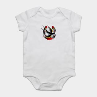 Traditional horseshoe with swallow Baby Bodysuit